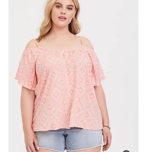 Torrid size 2 cold shoulder boho blouse